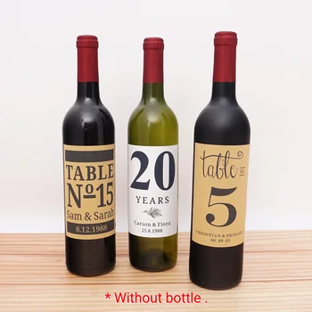9x12.7cm Asmeninį Vyno Butelis Etiketes, Lipdukus Vyno Įpakavimo Pasirinktinį Pavadinimą ir Datą Lentelė Numerį Vestuvių 1set(20pcs/komplektas)