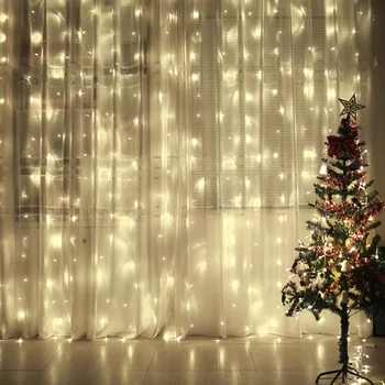 4,5 M x 3M 300 LED Varveklis String Žiburiai Kalėdų Pasakos girliandą Lempos Lauko Namo Užuolaidų Vestuves Sodo Puošmena
