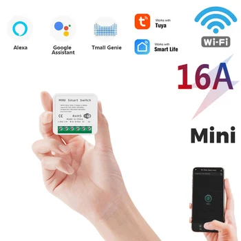 MINI Wifi Smart Switch Laikmatis Belaidžio Jungikliai Protingo Namo Automatizavimo Suderinama Su Tuya Alexa, Google Namų Automatikos Moduliai