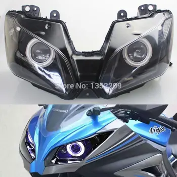 Motociklo priekinis žibintas tinka Kawasaki Ninja 300 Halo NESLĖPĖ Projektoriaus Šviesos priešakinių Šviesų 2013-m.
