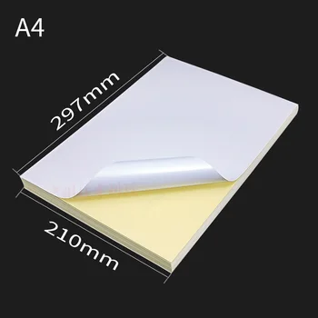 100 Lapų A4 formato Baltas Lazerinis Spausdintuvas, Rašalinis Popieriaus Amatų Kopijuoklis Lipdukai Matinis rašomasis Popierius Sutirštės Spausdinimui Popieriaus Etiketė