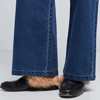 Naujas mados moteriški džinsai Plius dydis Atsitiktinis džinsai Laisvi, platus kojos kelnės šviesą ponios džinsus flare kelnės YX3083