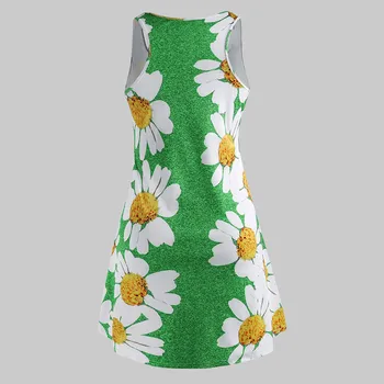 Nemokamai ShippingNew Prarasti Suknelė Moterų Berankovis O-kaklo Vasaros Suknelė 2020 Gėlių Spausdinti Trumpas Šalis Atsitiktinis Paplūdimio
