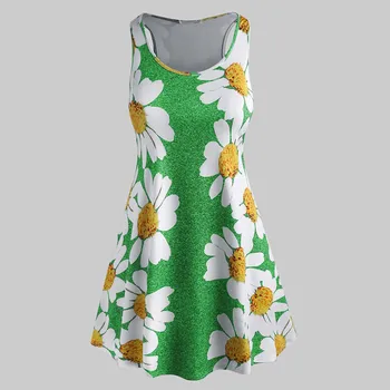 Nemokamai ShippingNew Prarasti Suknelė Moterų Berankovis O-kaklo Vasaros Suknelė 2020 Gėlių Spausdinti Trumpas Šalis Atsitiktinis Paplūdimio
