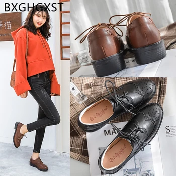 2020 m. derliaus batų mados šliaužtinukai moterų brogue batai ponios Harajuku odiniai batai moterims, komfortą prekės tenso feminino atsitiktinis
