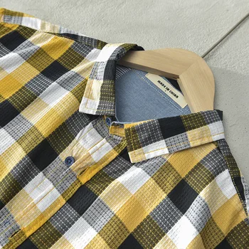 2020 m. Rudenį ilgomis rankovėmis laisvalaikio prekės vyrų marškinėliai medvilnės mados patogus pledas marškiniai vyrams prarasti pavasario chemise camiseta