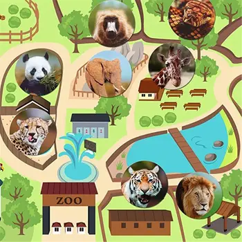 Realus Zoologijos sodas Gyvūnų Lipdukas Safari Gyvūnų Džiunglių 500Pcs Ritinio Vaikams R7RB