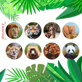 Realus Zoologijos sodas Gyvūnų Lipdukas Safari Gyvūnų Džiunglių 500Pcs Ritinio Vaikams R7RB