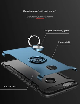 Telefono dėklas Skirtas iPhone XS Max Silicio Minkštas Fundas Rubisafe Magnetinis Žiedas Galinį Dangtelį iPhone Xs 8 7 6 6S 6Plus Atveju Funda Coque