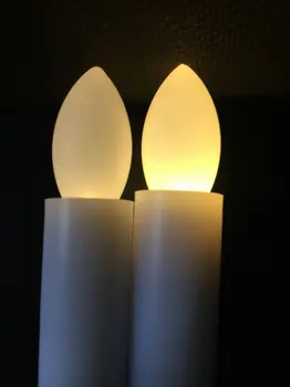 12Pcs Flameless Led Siaurėjantys žvakė 10key nuotolinio 2/4/6/8H laikmatis valdytojas žvakidė Vestuvių Bažnyčioje namų dekoro 17,5 cm-Šiltai balta