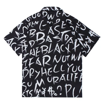 UNCLEDONJM Grafiti raštas marškinėliai 2021 Harajuku trumpas rankovės marškinėliai havajų marškinėliai japonijos mados Hip-Hop marškinėliai vyrams sur-97012