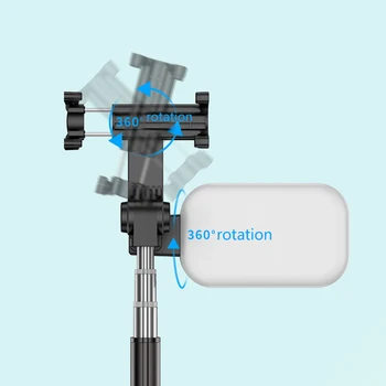 Mobiliojo Telefono Gyventi Stovėti Selfie Stick Užpildyti Šviesos Bluetooth Nuotolinio Valdymo Trikojo Selfie Teleskopinė Lazda