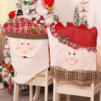 Skatinimas! 2 Vnt Kalėdų Kėdžių dangose Dekoro, Kalėdos Virtuvės Skrybėlę Užvalkalai už Šventinės Dekoracijos