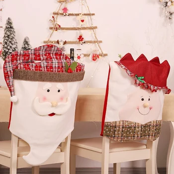 Skatinimas! 2 Vnt Kalėdų Kėdžių dangose Dekoro, Kalėdos Virtuvės Skrybėlę Užvalkalai už Šventinės Dekoracijos