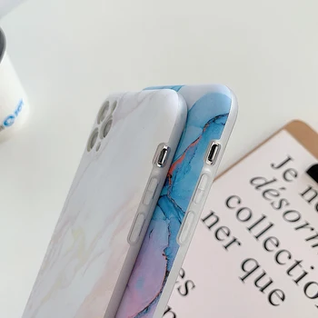 LOVECOM Derliaus Marmuro Tekstūros Telefono dėklas Skirtas iPhone 12 Mini Pro 11 Max XR XS Max 7 8 Plus X Minkštas vaizdo Kameros Apsaugos Galinį Dangtelį