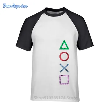 Derliaus PS Logotipu T marškinėliai vyrams Xbox Žaidimą stotis, T-shirt Streetwear Tee marškinėliai Retro PS1 PS2 PS3, PS4 Žaidėjus Idėja dovanų Viršūnes Tees