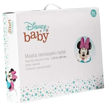 Disney World-antklodė aksomo Skaičiuoti Avis Minnie Mouse Pink 110x140 cm, Mėlyna
