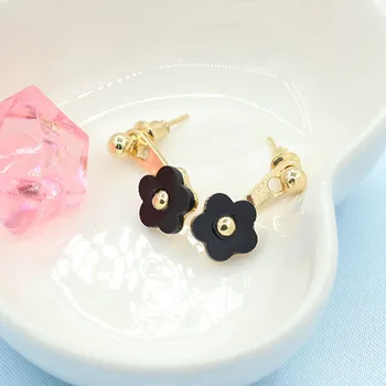 Korėjos versija aukso kamuolys žavinga saulučių žiedų auskarai penkerių atvartu užpakalinių kabinti mados star