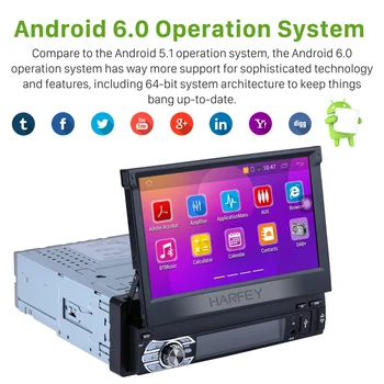 Harfey vienas DIN Universalus Android 6.0 Automobilio Multimedijos Grotuvas GPS Stereo Nissan QASHQAI/X-TRAIL 