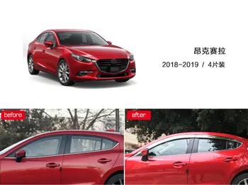 ABS Chrome plastikinių Langų Skydelius Ventiliacijos Atspalvių Saulės, Lietaus Apsaugas, automobilių reikmenys Mazda Mazda3 Axela 2018 2019 automobilių stilius