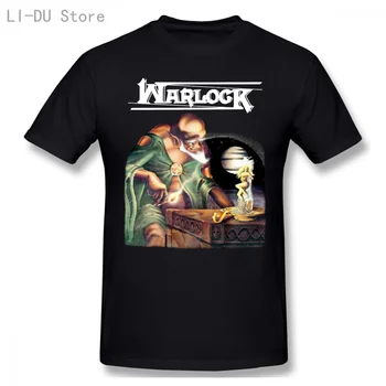 Warlock Deginimas Raganos'84 Naujas Trumpas Long Sleeve Black T-Shirt Marškinėliai, Topai