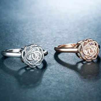 Bižuterijos Rose Aukso Turas Skintų Gėlių Žiedas, Elegantiška, Paprasta Panele Dalyvavimas Subtilus, Romantiškas Prabangių Dovanų Nemokamas Pristatymas