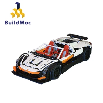 Buildmoc RC Super Automobilių Lenktynių Blokai įranga, biuro įranga, Sporto Lenktynininkas Transporto priemonės Superautomobilį Vaikai Vaikai Greitis Plytų Žaislai, Dovanos
