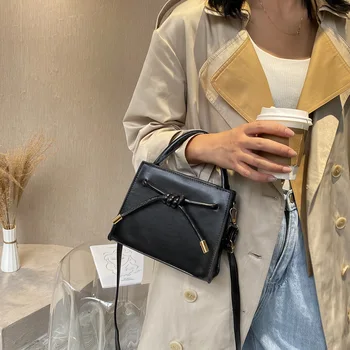 Rankiniai mažas maišelis moterų maišelį madinga korėjos stiliaus mados tekstūros temperamentas krepšys peties paprastas mažas kvadratas krepšys