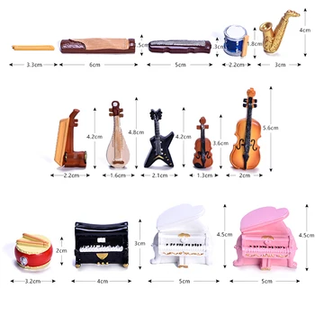 Kūrybingi Įvairių Miniatiūrų Muzikos instrumentų Dervos Mini Smuikas Lėlių Dekoratyvinis Puošybos Amatus 