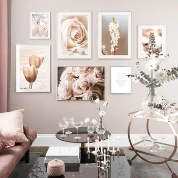 Sienos Menas Drobė Spausdina Šiaurės Stiliaus Dekoro Nuotraukos Gėlių Paveikslų Namų Dizaino Namų Kambarį Apdailos Frameless