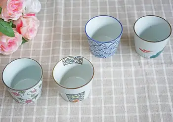 Stiklo Japonų stiliaus Ranka-dažytos aukštos temperatūros underglaze keramikos tiesiai kūno taurė