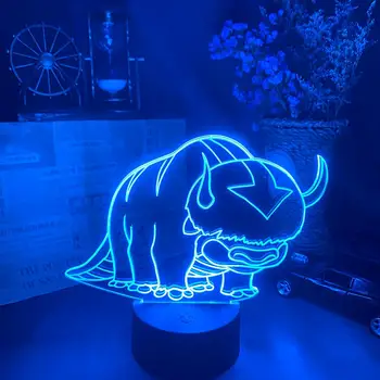 LED Naktį Lempos ir Avatar The Last Airbender Pav Siuvimas 3D Vision, į viršų apšvietimo Iliuzija naktinė lempa Vaikams, Vaikų Lovos Deco