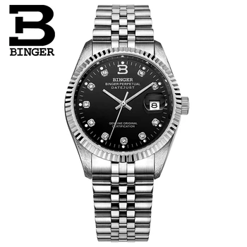 Šveicarija BINGER Žiūrėti Vyrams, Moterims, Mechaninė Automatinė vyriški laikrodžiai Prabangos Prekės Safyras, Deimantas Mylėtojų Laikrodis BG-0373-6
