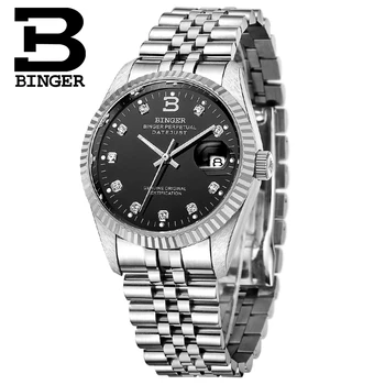 Šveicarija BINGER Žiūrėti Vyrams, Moterims, Mechaninė Automatinė vyriški laikrodžiai Prabangos Prekės Safyras, Deimantas Mylėtojų Laikrodis BG-0373-6