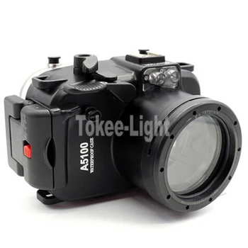 Povandeninis Vandeniui Korpusas Nardymo Atveju Fotoaparatas Sony A5100 16-50mm Objektyvas Kameros + Raudoną filtrą ir Greitai Spaudai Ritė Virvelės
