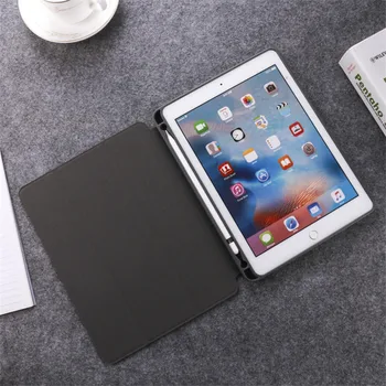 Rašiklis Kišenėje Tablet Case For iPad Oro iPad 5 Subtilus Atramą PU Odos Para Viršelio Pieštuku grioveliais Atvejais iPad Oro iPad 2 6