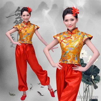 Viršų Mados Disfraces Senovės Kinų Šokio Kostiumai Moterims Hanfu Dragon Modelis Būgno Yangko Dėvėti Nacionalinį Kostiumą Etapas