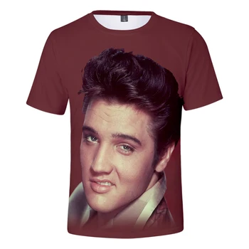 Naujas Elvis Presley 3DT Marškinėliai Vyrams ir Moterims, Patogi Karšto Atsitiktinis 3D Pilka Viršūnės Vasarą Pop Vyrų, Moterų trumpomis Rankovėmis...