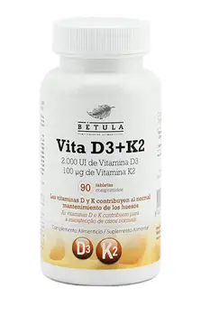 Vita D3 + K2. 2000 IU de Vit D3 ir 100 ug K2 - 90 tablečių. Betula