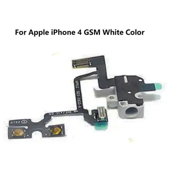 10vnt/daug Balta/Juoda Spalva GSM/CDMA Ausinių Lizdo, garso Išjungimo Jungiklis garso Mygtukai Audio Flex Cable for Apple iPhone 4