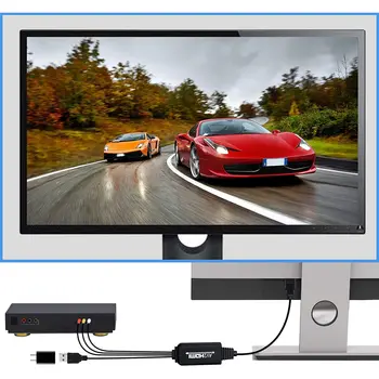 RCA HDMI Konverteris, o Keitiklis su USB Įkrovimo Kabelis, Mini AV 3RCA CVBS Composite Kabelis, 1080P HDMI Adapteris