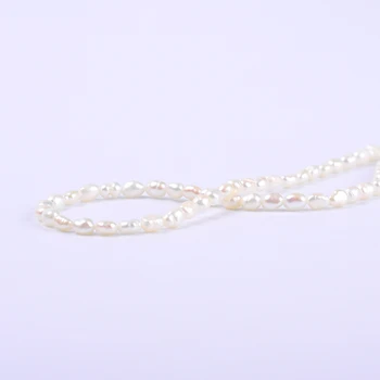 1pack (siuntos), 3-4mm kokybės baltųjų Ryžių formos netaisyklingos Natūralių gėlavandenių Perlų Prarasti Karoliukai 