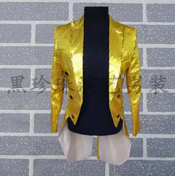 Vyrai smokingas kostiumai dizaino etape kostiumai dainininkai vyrai china švarkas šokių jacket mens oficialų suknelė punk veiklos dėvi geltonos spalvos