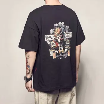 HIPHOP trumparankoviai marškinėliai vyriški tendencija hip-hop prarasti Kinų stiliaus Qitian Dasheng anime pusė rankovių vasaros labdarai