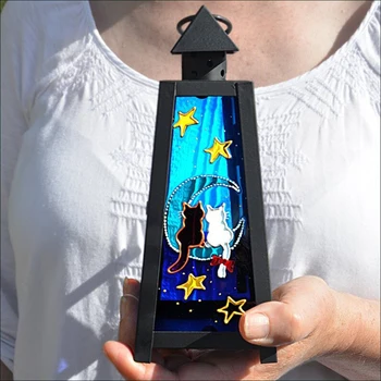 Mažai Katė Tamsintas Stiklas Žibinto Super Mielas USB Įkraunama Lempa Darbalaukio Apdailos Namų 20cm RT88