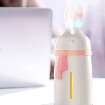 USB Mini Rabbit Aromaterapija Drėkintuvas Difuzorius Spalvinga Šviesos Oro Drėkintuvas Namų Biuro Automobilių Degger Balta Rausva