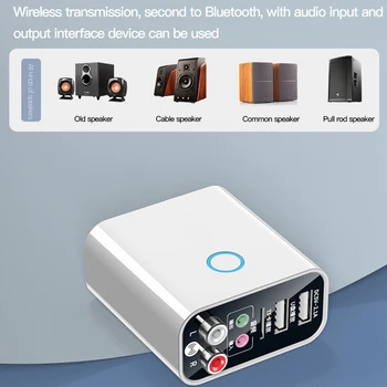 Bluetooth 5.0 Audio Adapteris Belaidis Garso Siųstuvas, Imtuvas TF Kortelę AUX, USB Kroviklis Telefonas, TV, PC Ausines Namų Stereo