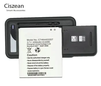 Ciszean 1x 3.7 V 2250mAh Pakeitimo Li-ion Baterija +Universalus kroviklis C746440225T 