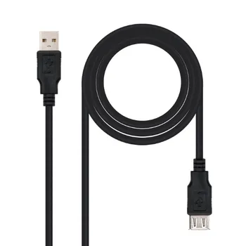 USB 2.0 Kabelis NANOCABLE 10.01.0202-BK 1 m Juodas