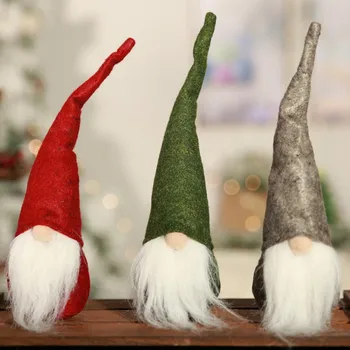 Kalėdų Gnome Pliušinis Darbalaukio Puošimas Ornamentais, Mini Dvasia Lėlė su Ilgai Bžūp Dvasia Dekoro Juostoje Namuose Kalėdų Prekių W1